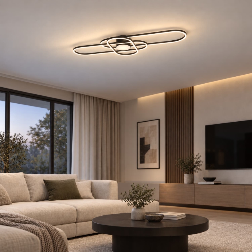 BRILAGI - LED dimmelhető mennyezeti lámpatest APOLLO LED/58W/230V 3000-6500K 43,2x101,2 cm fekete + távirányító