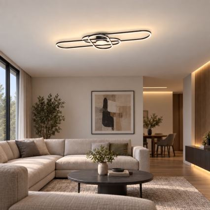 BRILAGI - LED dimmelhető mennyezeti lámpatest APOLLO LED/58W/230V 3000-6500K 43,2x101,2 cm fekete + távirányító