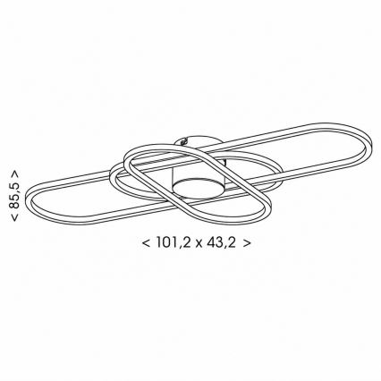 BRILAGI - LED dimmelhető mennyezeti lámpatest APOLLO LED/58W/230V 3000-6500K 43,2x101,2 cm matt króm + távirányító