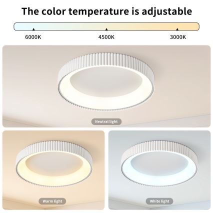 Brilagi - Fényerőszabályozható LED mennyezeti lámpa FALCON MODERN LED/54W/230V 3000-6000K 60 cm fehér + távirányító