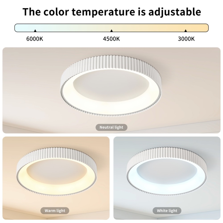 Brilagi - Fényerőszabályozható LED mennyezeti lámpa FALCON MODERN LED/54W/230V 3000-6000K 60 cm fehér + távirányító