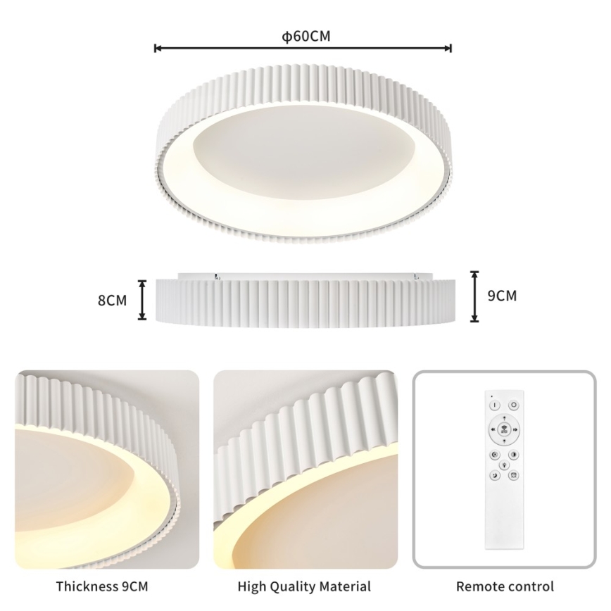 Brilagi - Fényerőszabályozható LED mennyezeti lámpa FALCON MODERN LED/54W/230V 3000-6000K 60 cm fehér + távirányító