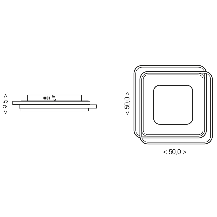 Brilagi - FLARE dimmelhető LED mennyezeti lámpatest LED/102W/230V 3000-6000K 50x50 cm fekete + távirányító