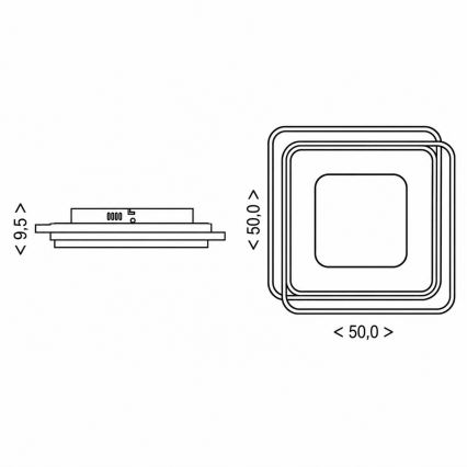 BRILAGI - FLARE dimmelhető LED mennyezeti lámpatest LED/102W/230V 3000-6000K 50x50 cm fekete + távirányító