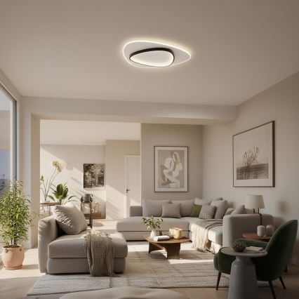 Brilagi - LED dimmelhető mennyezeti lámpatest FLARE LED/70W/230V 3000-6000K 55x55 cm fehér/fekete + távirányítóval