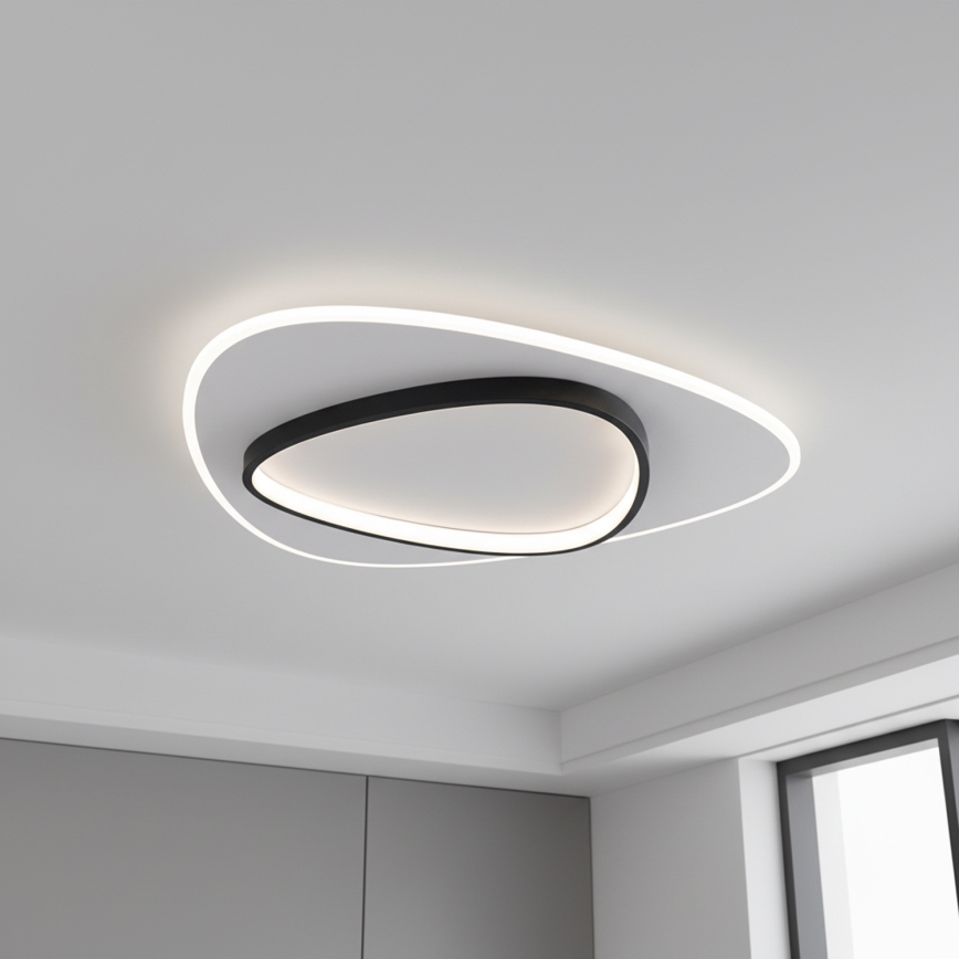 Brilagi - LED dimmelhető mennyezeti lámpatest FLARE LED/70W/230V 3000-6000K 55x55 cm fehér/fekete + távirányítóval