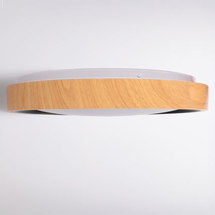 Brilagi - FLOCO LED dimmelhető mennyezeti lámpa LED/48W/230V 3000–6500 K, átm. 40 cm, fa dekor/fekete + távirányító