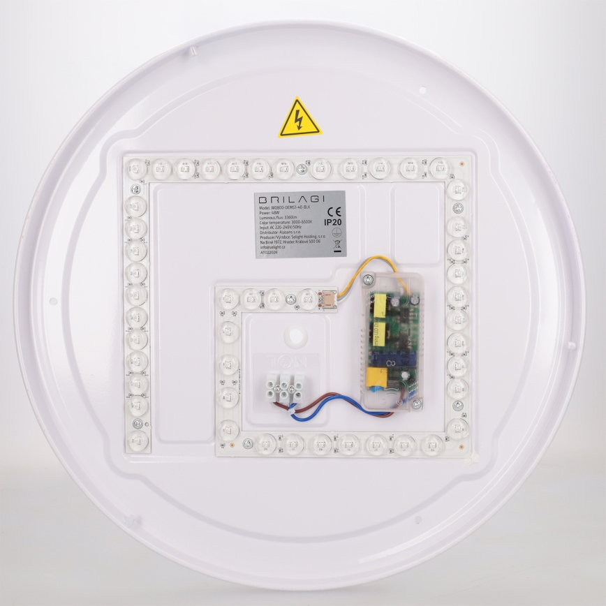 Brilagi - FLOCO LED dimmelhető mennyezeti lámpa LED/48W/230V 3000–6500 K, átm. 40 cm, fa dekor/fekete + távirányító