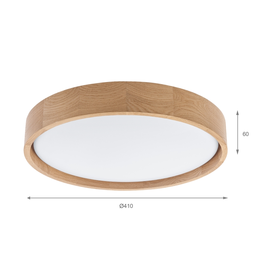 Brilagi - LED dimmelhető mennyezeti lámpa MANAROLA SMART LED/24W/230V 3000-6000K Wi-Fi Tuya Beacon átm. 41 cm tölgy + távirányító