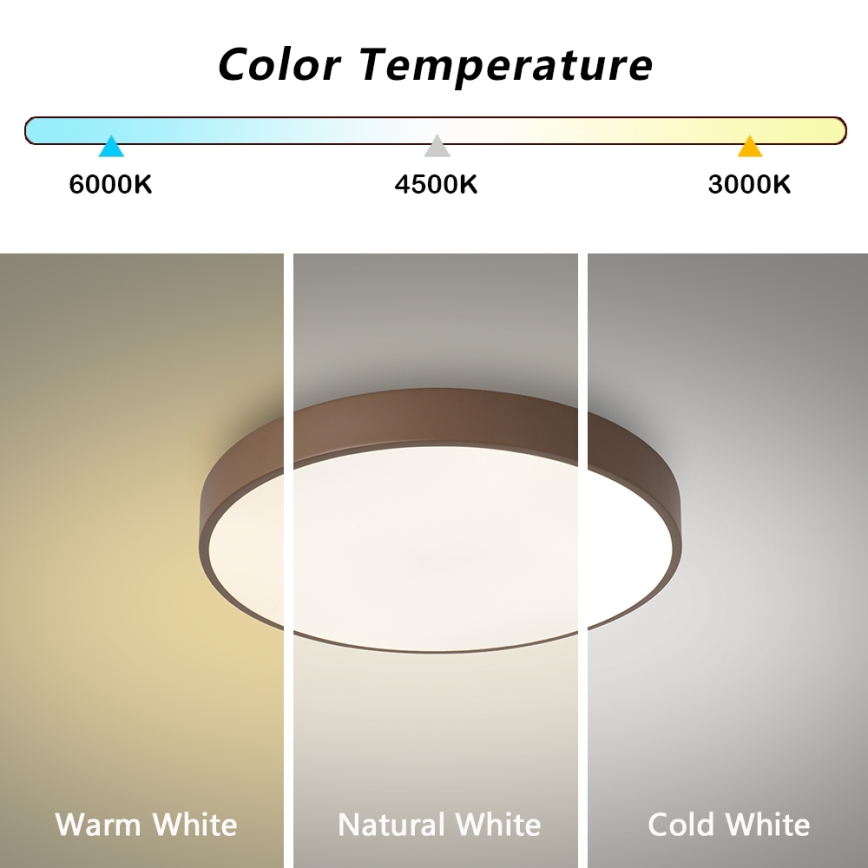Brilagi - Fényerőszabályozható LED mennyezeti lámpa POOL LED/36W/230V 3000–6000K átm. 30 cm barna + távirányító