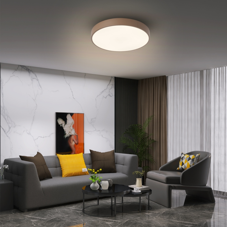 Brilagi - Fényerőszabályozható LED mennyezeti lámpa POOL LED/36W/230V 3000–6000K átm. 30 cm barna + távirányító