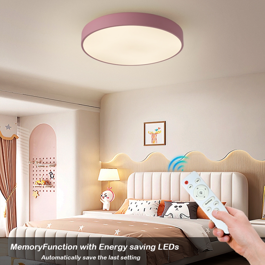 Brilagi - POOL LED fényerőszabályozható mennyezeti lámpa, 60 W, 230 V, 3000–6000 K, Ø 50 cm, rózsaszín, távirányítóval
