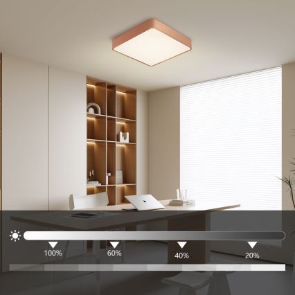 Brilagi - fényerőszabályozható LED mennyezeti lámpatest POOL SQUARE LED/36W/230V 3000-6000K 40x40 cm bronzszínű + távirányító