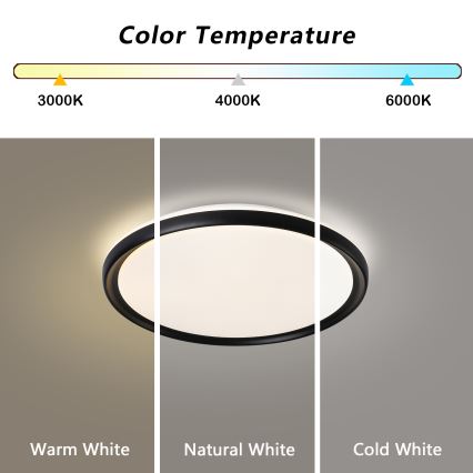 Brilagi - LED fényerőszabályozható mennyezeti lámpatest RIVO LED/72W/230V 3000-6000K fekete átm. 50 cm + távirányítóval