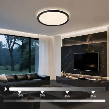 Brilagi - LED fényerőszabályozható mennyezeti lámpatest RIVO LED/72W/230V 3000-6000K fekete átm. 50 cm + távirányítóval