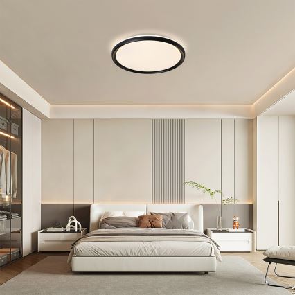 Brilagi - LED fényerőszabályozható mennyezeti lámpatest RIVO LED/72W/230V 3000-6000K fekete átm. 50 cm + távirányítóval