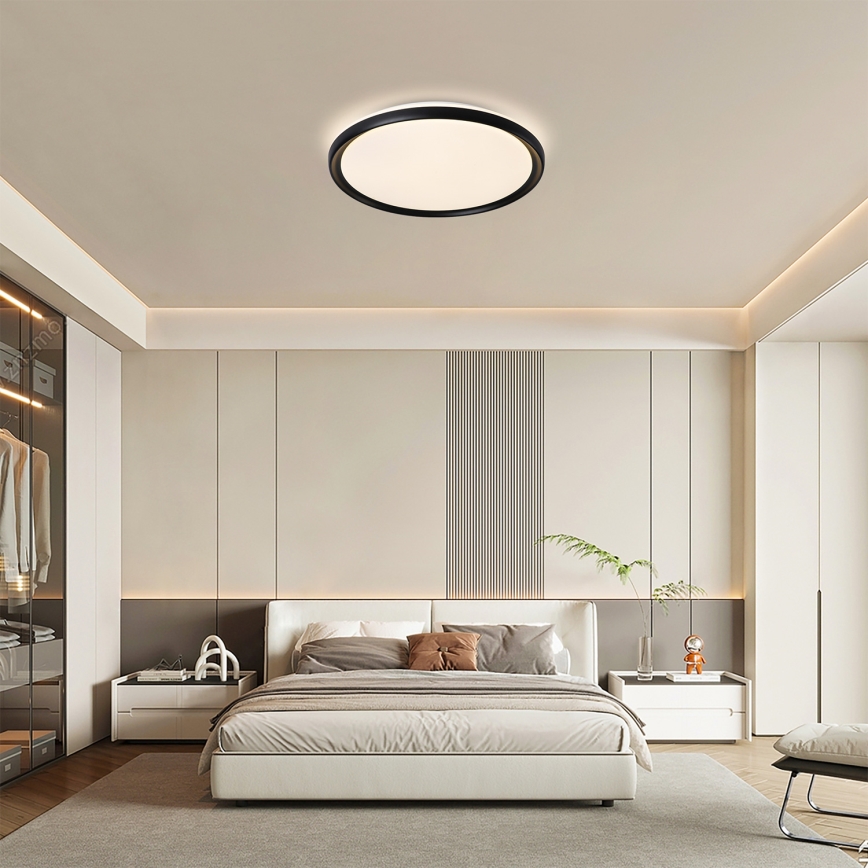 Brilagi - LED fényerőszabályozható mennyezeti lámpatest RIVO LED/72W/230V 3000-6000K fekete átm. 50 cm + távirányítóval