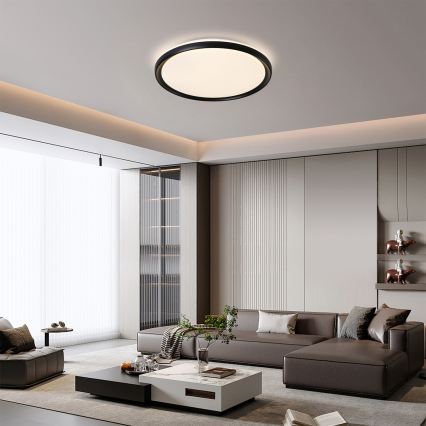 Brilagi - LED fényerőszabályozható mennyezeti lámpatest RIVO LED/72W/230V 3000-6000K fekete átm. 50 cm + távirányítóval