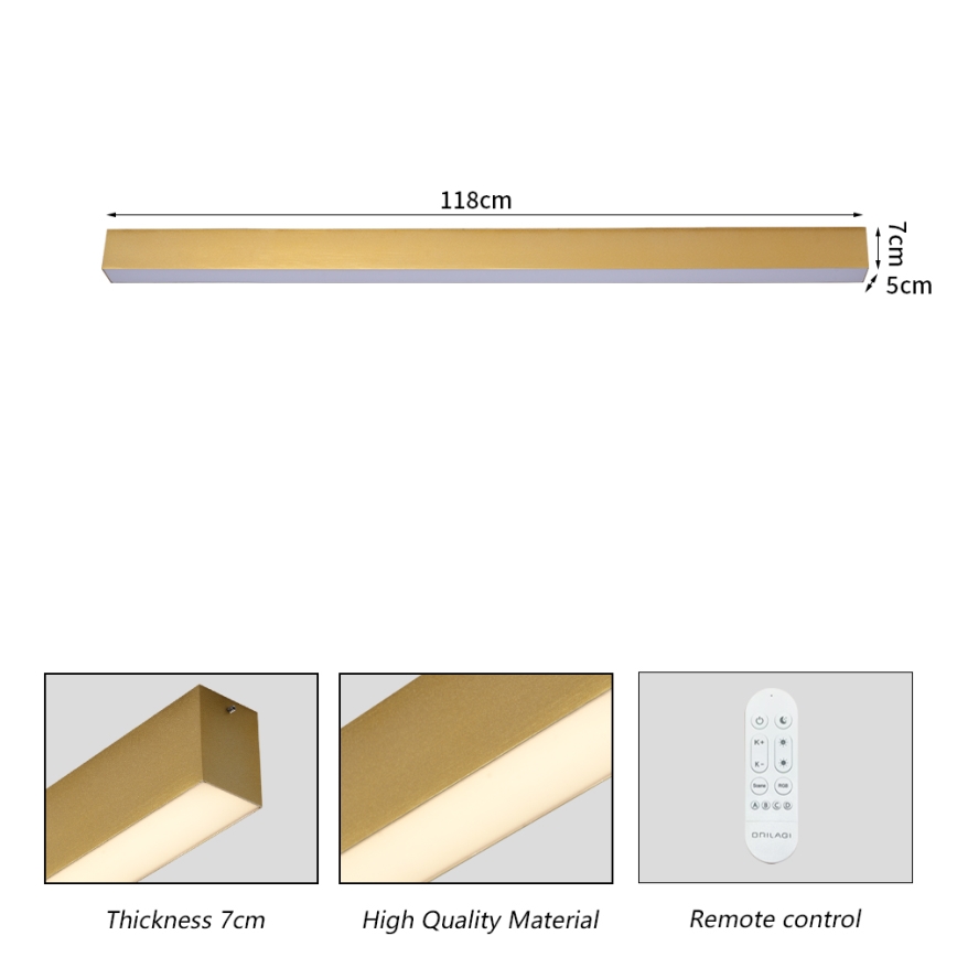 Brilagi - LED fényerőszabályozható mennyezeti lámpa SLEEKLINE SMART LED/40W/230V 3000-6000K Wi-Fi Tuya aranyszínű + távirányító