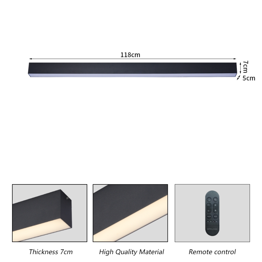 Brilagi - Dimmelhető LED mennyezeti lámpa SLEEKLINE SMART LED/40W/230V 3000-6000K Wi-Fi Tuya fekete + távirányító