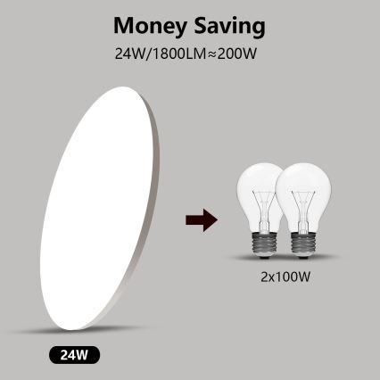 Brilagi - SMART dimmelhető mennyezeti LED lámpatest LED/24W/230V átm. 38 cm 2700–6500K Wi-Fi Tuya + távirányító