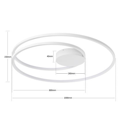 Brilagi - TWISTER fényerőszabályozható LED mennyezeti lámpa LED/105W/230V 3000-6000K átm. 100 cm fehér + távirányító