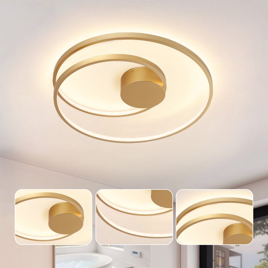 Brilagi - Dimmelhető LED mennyezeti lámpa TWISTER LED/48W/230V 3000-6000K átmérő 50 cm aranyszínű + távirányító