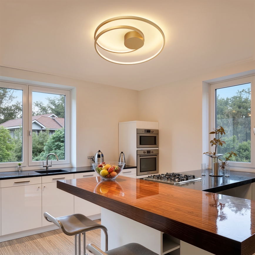 Brilagi - Dimmelhető LED mennyezeti lámpa TWISTER LED/48W/230V 3000-6000K átmérő 50 cm aranyszínű + távirányító