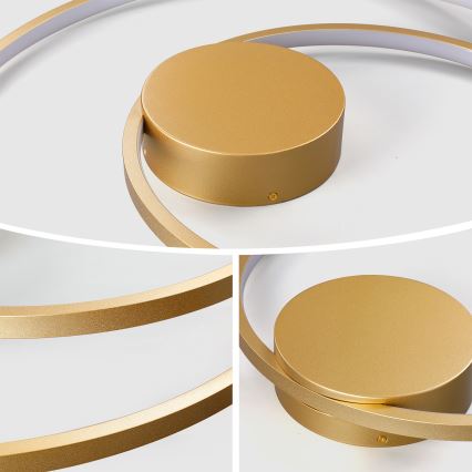 Brilagi - Dimmelhető LED mennyezeti lámpa TWISTER LED/48W/230V 3000-6000K átmérő 50 cm aranyszínű + távirányító