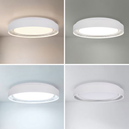 Brilagi - WALDO dimmelhető LED mennyezeti lámpa LED/48W/230V 3000-6500K Ø 40 cm fehér/ezüst + távirányító