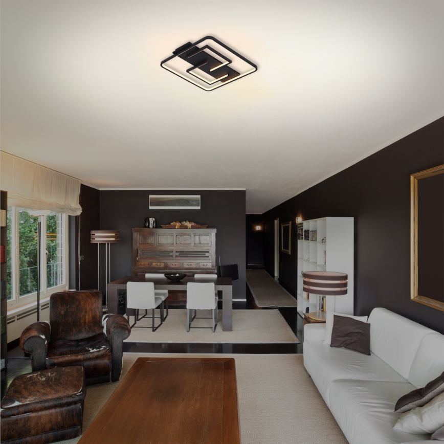 Brilagi - LED dimmelhető mennyezeti lámpatest FLARE LED/34W/230V 3000-6000K 48x48 cm fekete + távirányító