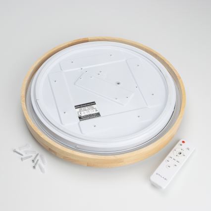 Brilagi - Dimmelhető LED mennyezeti lámpa PINE LED/24W/230V fa átm. 42 cm 3000-6500K + távirányító