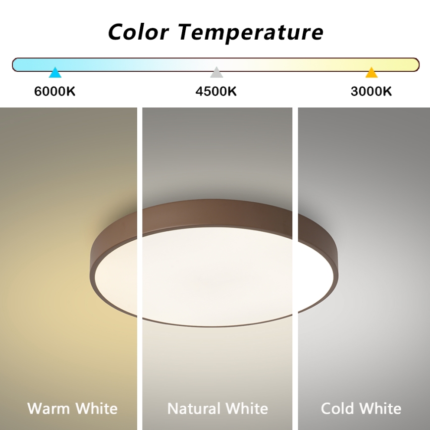 Brilagi - POOL LED dimmelhető mennyezeti lámpa LED/60W/230V 3000-6000K átm. 50 cm barna + távirányító