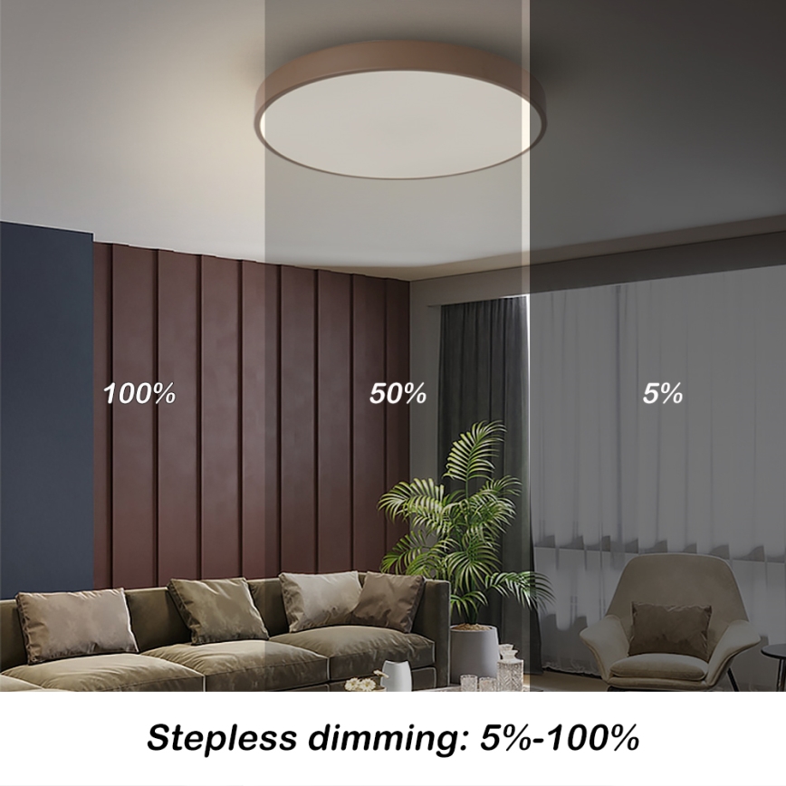 Brilagi - POOL LED dimmelhető mennyezeti lámpa LED/60W/230V 3000-6000K átm. 50 cm barna + távirányító
