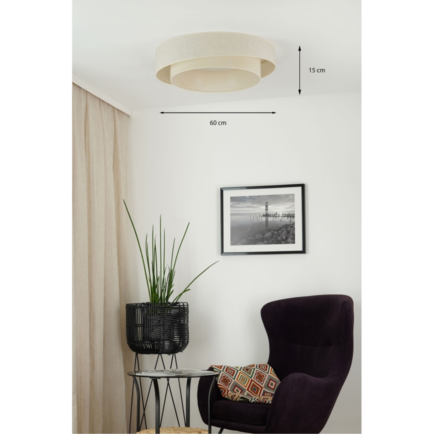 Brilagi - Dimmelhető LED mennyezeti lámpa SHINE LED/24W/230V átm. 60 cm 3000/4000/6500K krémszínű + távirányító
