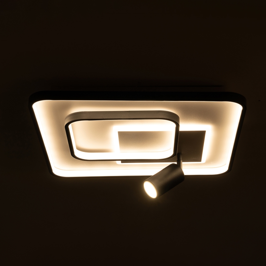 Brilagi - UNITY dimmelhető LED mennyezeti lámpatest LED/75W/230V + 1xGU10/3W 3000-6000K 50x50 cm fehér/fekete + távirányító