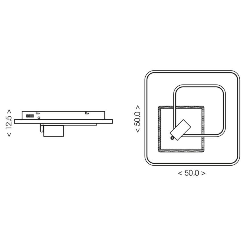 Brilagi - UNITY dimmelhető LED mennyezeti lámpatest LED/75W/230V + 1xGU10/3W 3000-6000K 50x50 cm fehér/fekete + távirányító