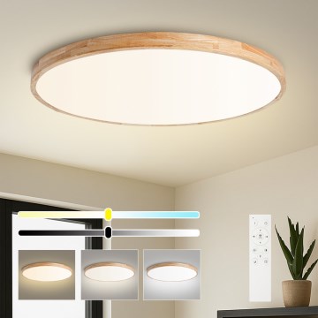 Brilagi - Dimmelhető LED mennyezeti lámpatest WOODLINE LED/128W/230V 3000-6000K tölgy, átmérő 100 cm + távirányító