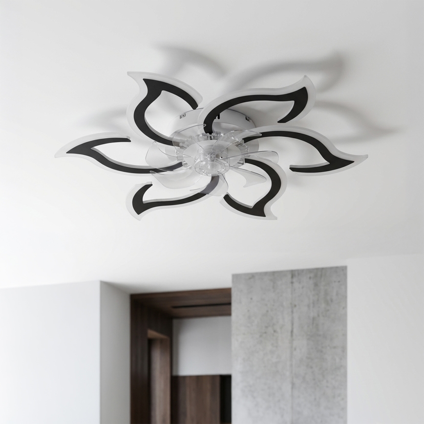Brilagi - LED fényerőszabályozható mennyezeti ventilátor LED/34W/230V átm. 83 cm fekete + távirányító