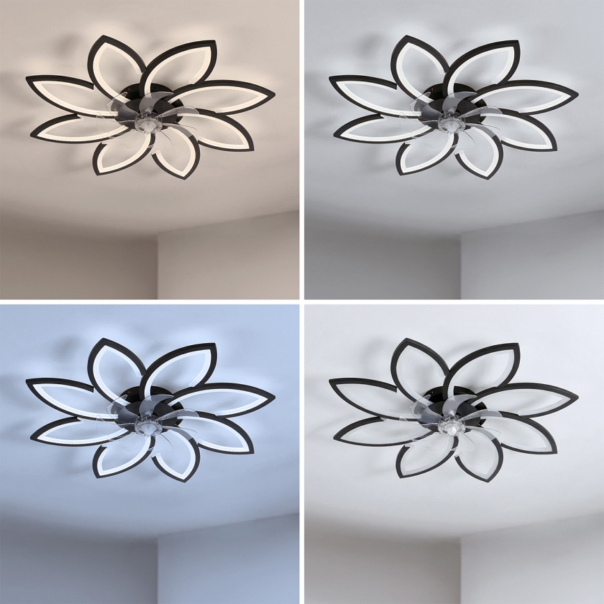 Brilagi - LED dimmelhető mennyezeti ventilátor LED/43W/230V 3000-6500K, átm. 90 cm, fekete + távirányító