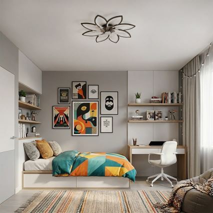 Brilagi - LED dimmelhető mennyezeti ventilátor LED/43W/230V 3000-6500K, átm. 90 cm, fekete + távirányító