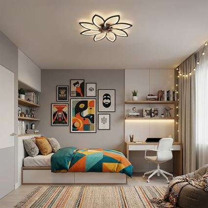 Brilagi - LED dimmelhető mennyezeti ventilátor LED/43W/230V 3000-6500K, átm. 90 cm, fekete + távirányító