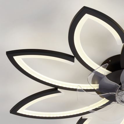 Brilagi - LED dimmelhető mennyezeti ventilátor LED/43W/230V 3000-6500K, átm. 90 cm, fekete + távirányító