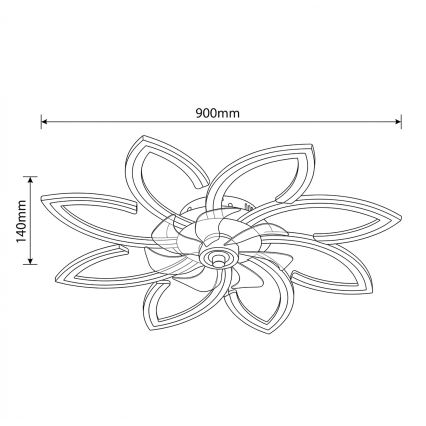 Brilagi - LED dimmelhető mennyezeti ventilátor LED/43W/230V 3000-6500K, átm. 90 cm, fekete + távirányító