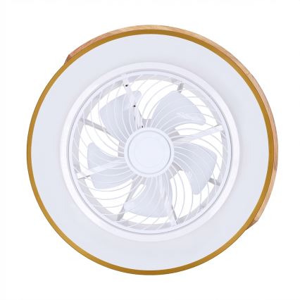 Brilagi - LED dimmelhető mennyezeti lámpa ventilátorral LED/38W/230V 3000-6500K átm. 50 cm arany/tölgy + távirányító