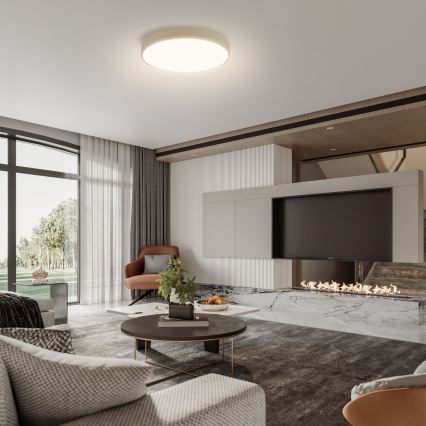 Brilagi - Dimmelhető LED mennyezeti lámpatest POOL LED/48W/230V 3000–6000K átm. 40 cm bézs + távirányító