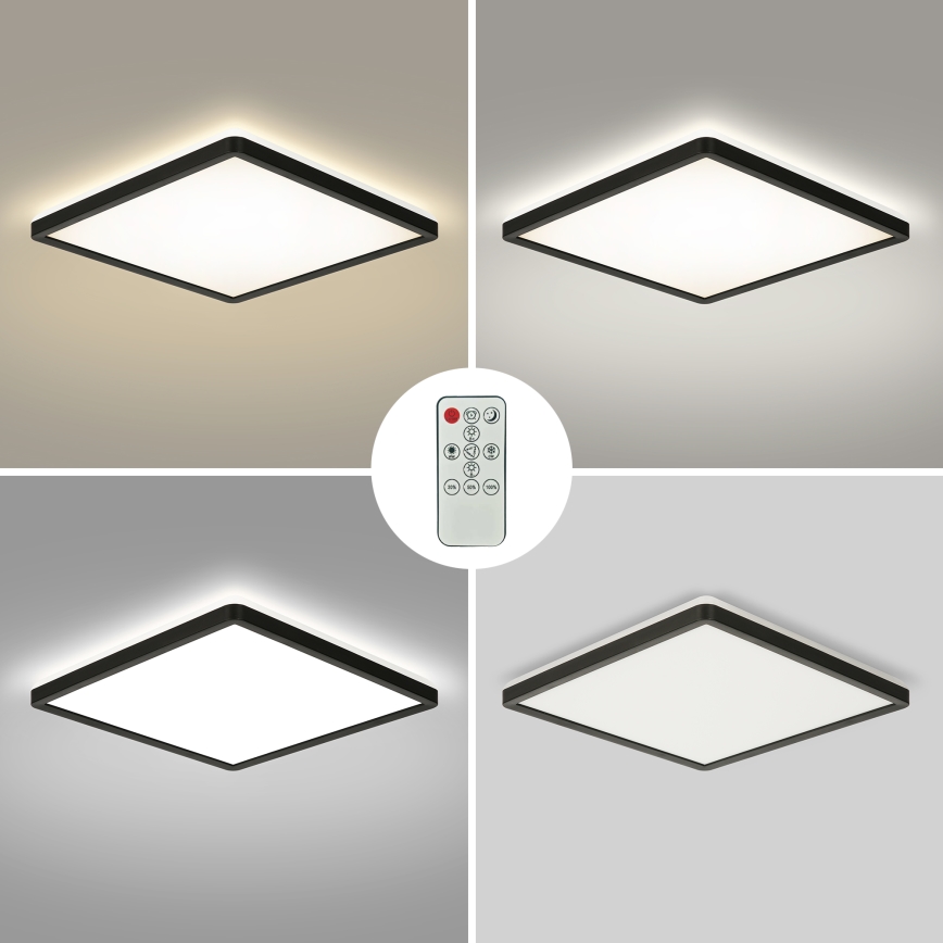 Brilagi - Dimmelhető mennyezeti lámpatest ULTRA SLIM LED/18W/230V 2700-6500K 30x30 cm fekete + távirányító