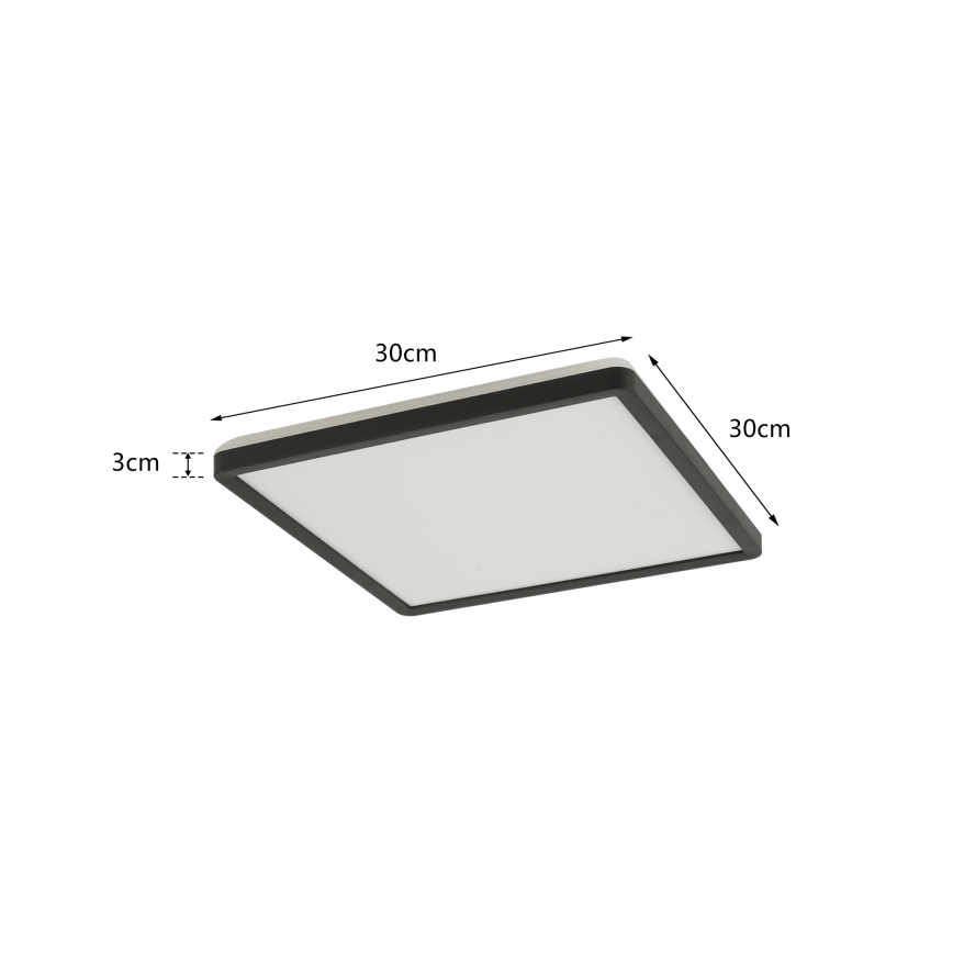 Brilagi - Dimmelhető mennyezeti lámpatest ULTRA SLIM LED/18W/230V 2700-6500K 30x30 cm fekete + távirányító