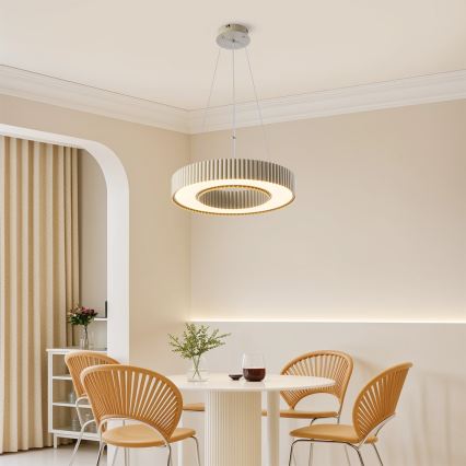 Brilagi - LUMIX LED dimmelhető csillár sodronykábellel, 48 W/230 V, 3000–6000 K, bézs, Ø 50 cm + távirányító