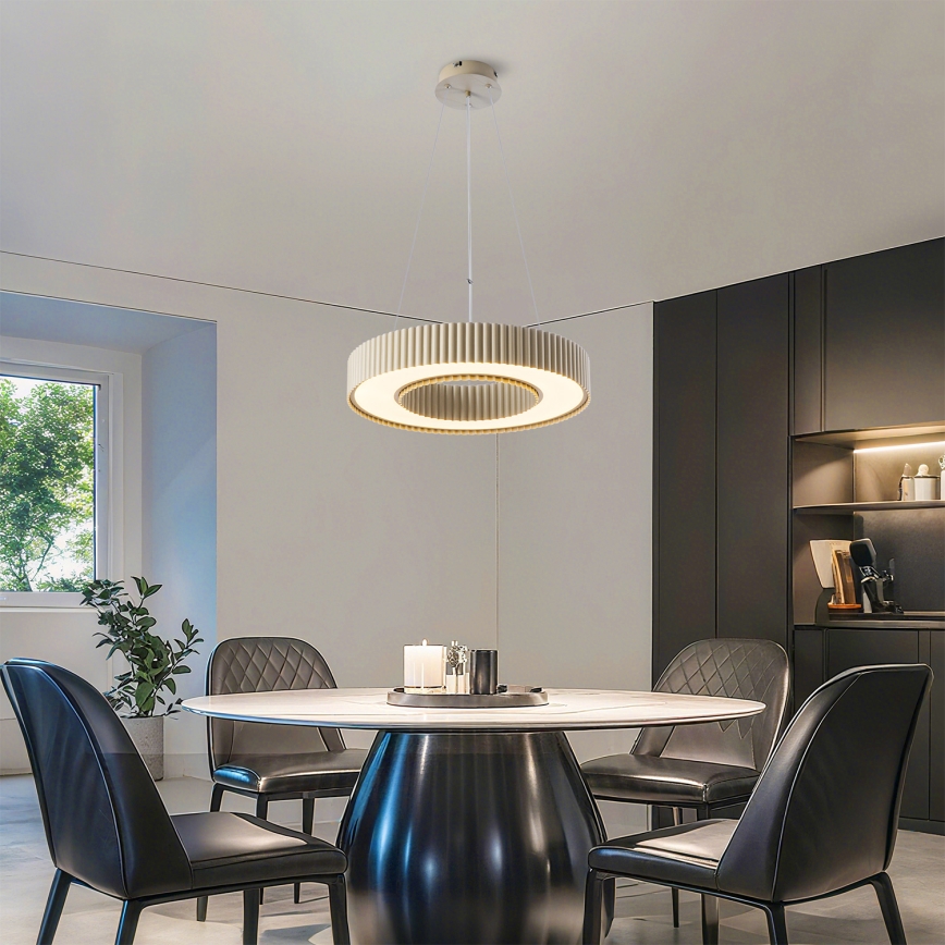 Brilagi - LUMIX LED dimmelhető csillár sodronykábellel, 48 W/230 V, 3000–6000 K, bézs, Ø 50 cm + távirányító